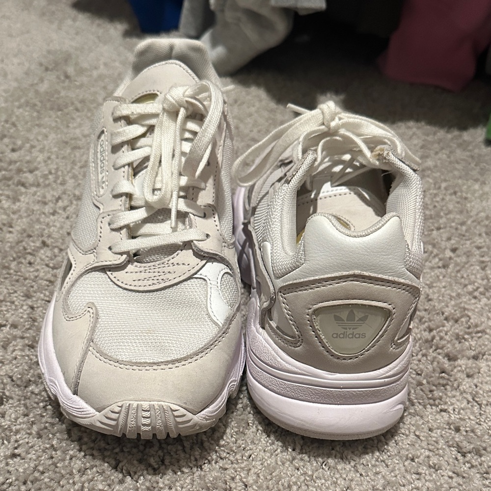 Adidas Cream Athletic Shoes